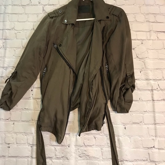 BlankNYC Moto Jacket Women's Size S Olive Green Utility Coat Blank NYC - Picture 3 of 5
